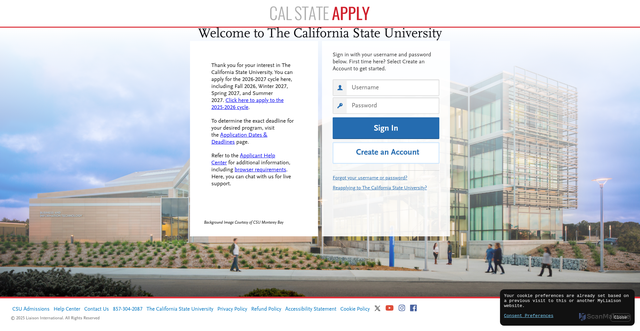 Security scan screenshot of https://calstate.cas.myliaison.com