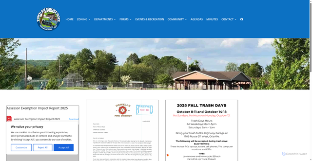 Security scan screenshot of https://townofmounthope.org/
