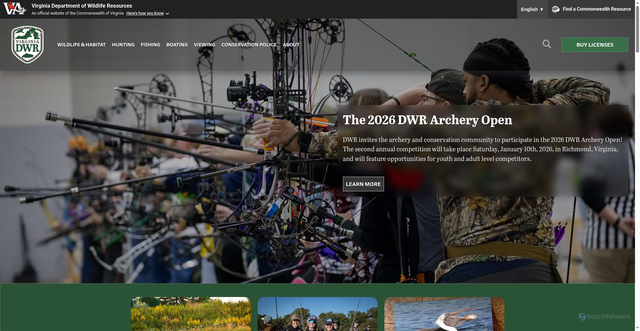 Security scan screenshot of https://dwr.virginia.gov/