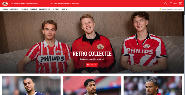 Security scan screenshot of https://www.psvfanstore.nl/