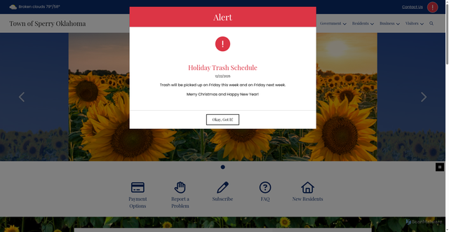 Security scan screenshot of https://sperryok.gov/