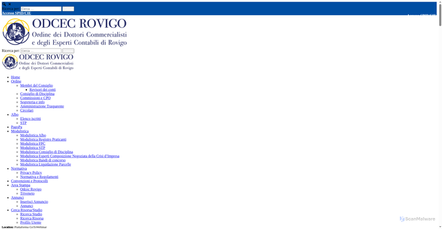 Security scan screenshot of https://www.commercialistirovigo.org/