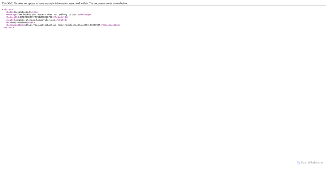 Security scan screenshot of https://design-storage.homestyler.com