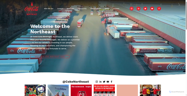Security scan screenshot of https://www.cokenortheast.com/