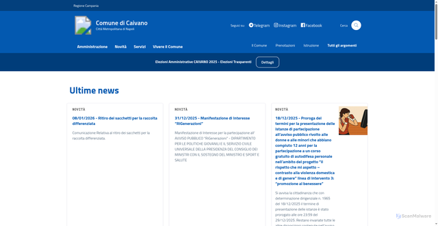 Security scan screenshot of https://comune.caivano.na.it/