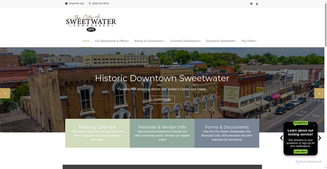 Security scan screenshot of https://sweetwatertn.gov/