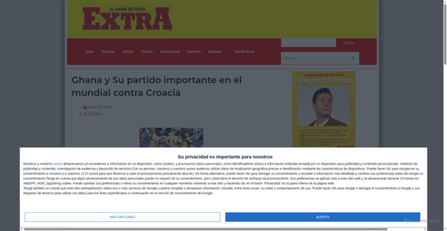 Security scan screenshot of https://extra.com.co/ghana-y-su-partido-importante-en-el-mundial-contra-croacia/