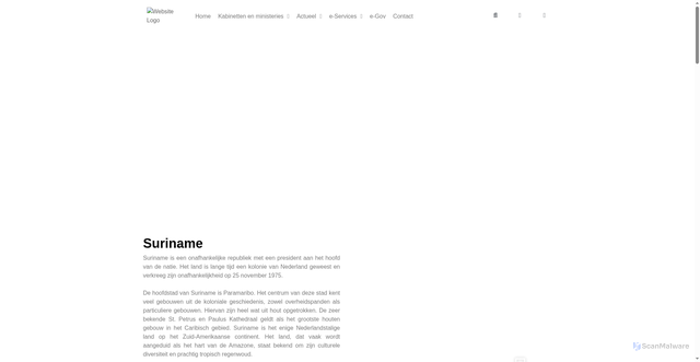 Security scan screenshot of https://gov.sr/suriname/