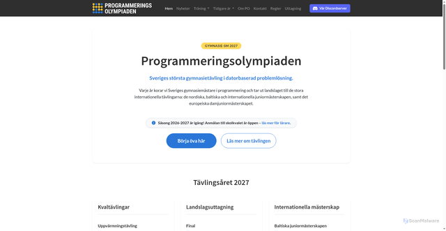 Security scan screenshot of https://progolymp.se