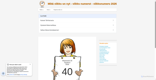 Security scan screenshot of https://viikko.nu