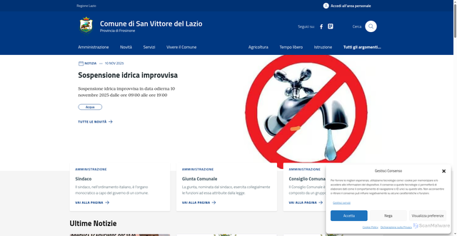 Security scan screenshot of https://comune.sanvittoredellazio.fr.it/