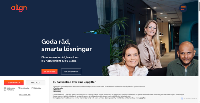 Security scan screenshot of https://alignconsulting.se