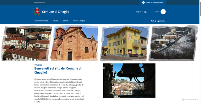 Security scan screenshot of https://www.comune.cinaglio.at.it/