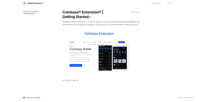 Security scan screenshot of https://help-coinbaswalext.gitbook.io/us/