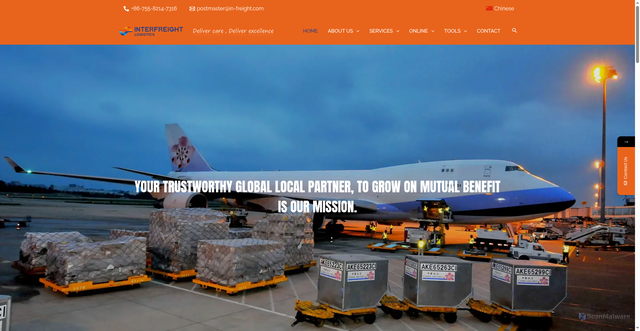 Security scan screenshot of https://www.in-freight.com/
