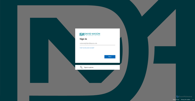 Security scan screenshot of https://davidmasonfysw-my.sharepoint.com