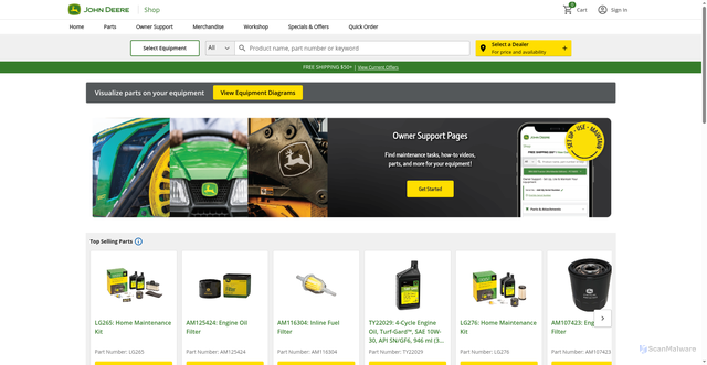 Security scan screenshot of https://shop.deere.com/us/