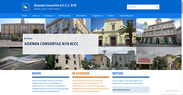 Security scan screenshot of https://www.aziendaconsortilen19.it/