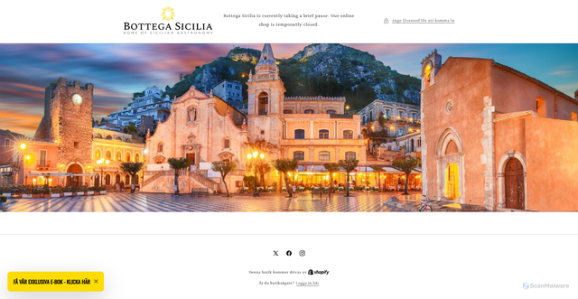 Security scan screenshot of https://bottegasicilia.se
