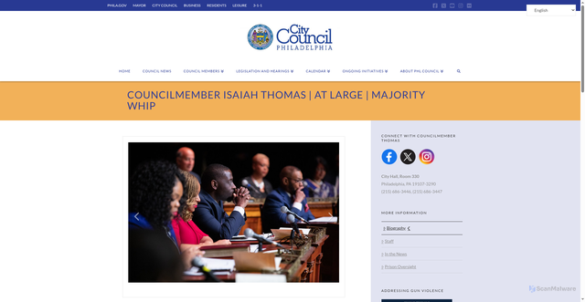 Security scan screenshot of https://phlcouncil.com/isaiahthomas/