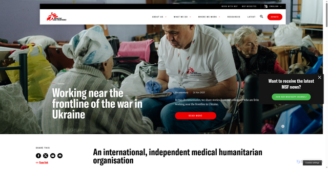 Security scan screenshot of https://www.msf.org/