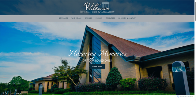 Security scan screenshot of https://www.wilkersonfuneralhome.com/