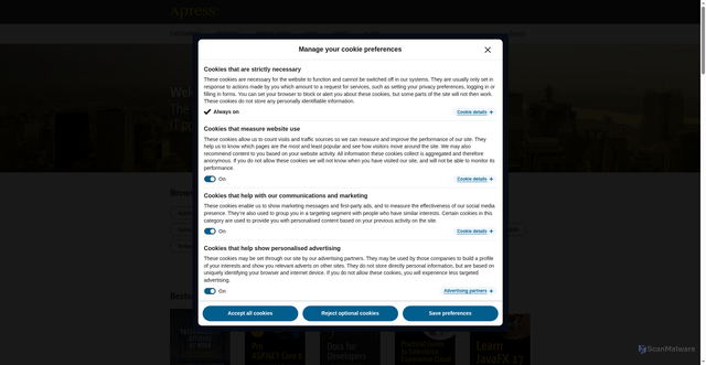 Security scan screenshot of https://www.apress.com/
