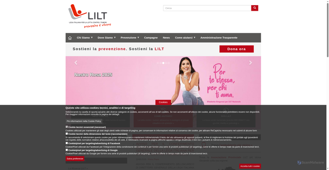 Security scan screenshot of https://www.lilt.it