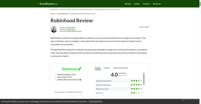 Security scan screenshot of https://www.stockbrokers.com/review/robinhood