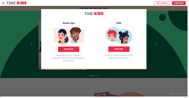 Security scan screenshot of https://timeforkids.com