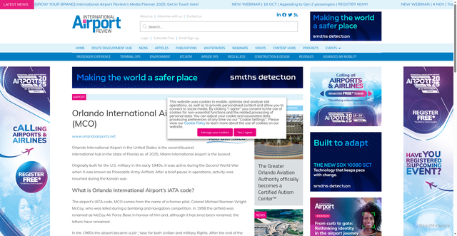 Security scan screenshot of https://www.internationalairportreview.com/airports/68589/orlando-international-airport-mco/