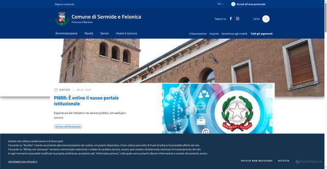 Security scan screenshot of https://www.comune.sermideefelonica.mn.it/