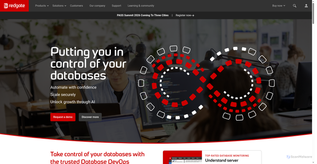 Security scan screenshot of https://cdn.red-gate.com