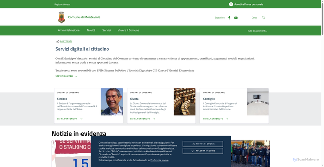 Security scan screenshot of https://www.comune.monteviale.vi.it/