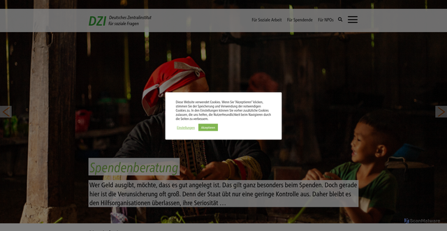 Security scan screenshot of http://www.dzi.de