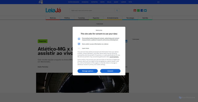 Security scan screenshot of https://www.leiaja.com/esportes/2026/10/14/atletico-mg-x-city-torque-onde-assistir-ao-vivo-horario-e-escalacoes/