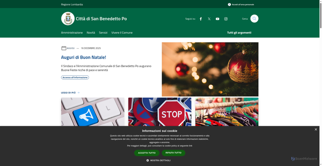 Security scan screenshot of https://www.comune.san-benedetto-po.mn.it/it