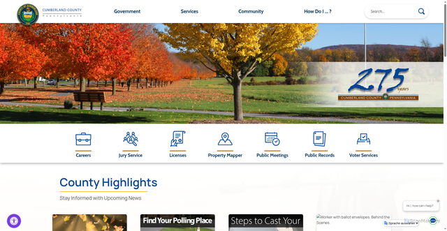 Security scan screenshot of https://cumberlandcountypa.gov/