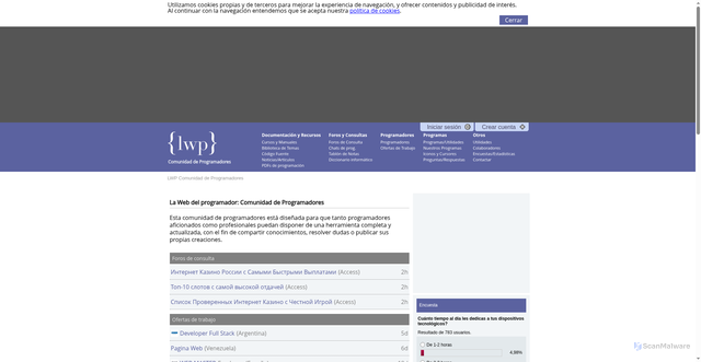Security scan screenshot of https://lawebdelprogramador.com