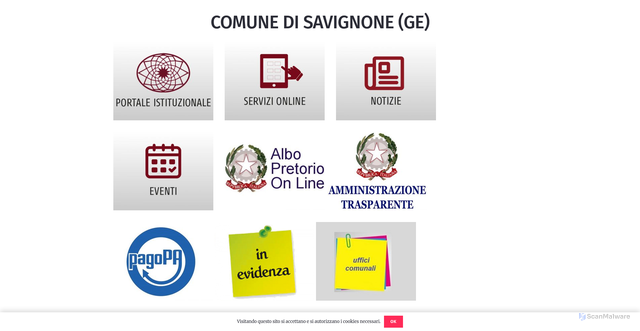 Security scan screenshot of https://www.comune.savignone.ge.it