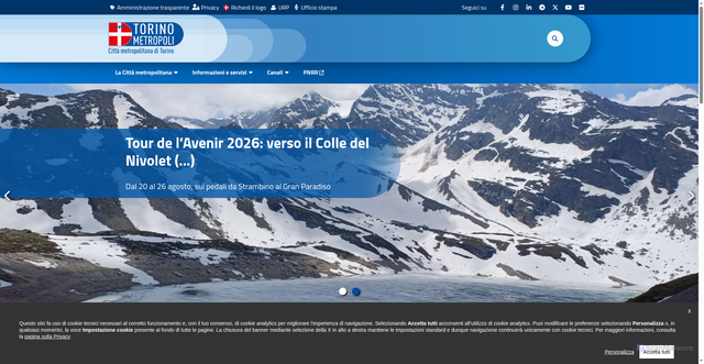 Security scan screenshot of https://www.cittametropolitana.torino.it