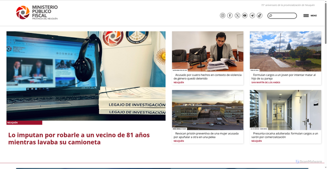 Security scan screenshot of https://mpfneuquen.gob.ar/mpf/index.php/es/