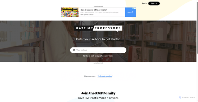 Security scan screenshot of https://ratemyprofessors.com