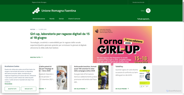 Security scan screenshot of https://www.romagnafaentina.it