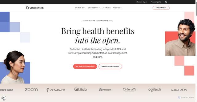 Security scan screenshot of https://collectivehealth.com