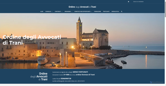 Security scan screenshot of https://www.ordineavvocatitrani.it/
