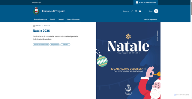 Security scan screenshot of https://comune.trepuzzi.le.it/