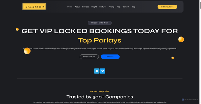 Security scan screenshot of https://topxgamblin.site/