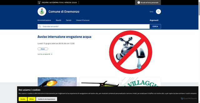 Security scan screenshot of https://www.comune.enemonzo.ud.it