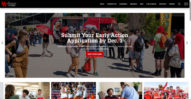Security scan screenshot of https://www.utah.edu/